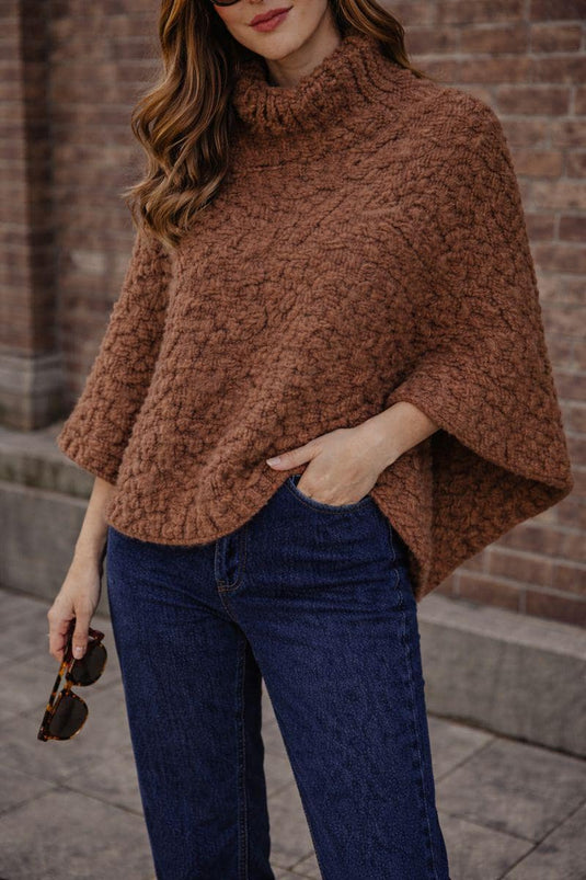 Sophie Poncho Knitting Pattern PDF Easy+ Broken Cable Stitch Cozy Winter Accessory Instant Download