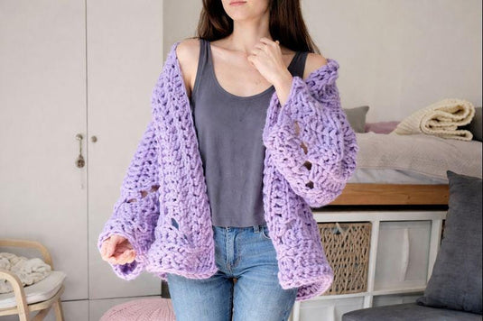 Super Chunky Hexagon Cardigan PDF Pattern - English German French