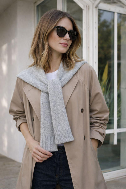 Sweater Scarf Knitting Pattern PDF – Beginner Friendly Shoulder Wrap Scarf, Modern Minimal Knit