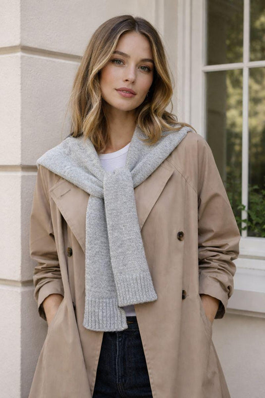 Sweater Scarf Knitting Pattern PDF – Beginner Friendly Shoulder Wrap Scarf, Modern Minimal Knit