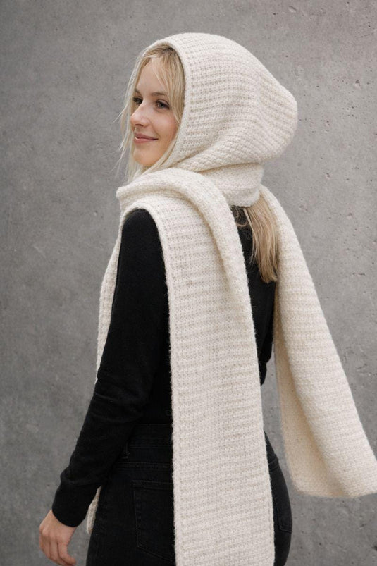 Sophie Hooded Scarf Knitting Pattern PDF Easy Garter Stitch Hooded Shawl Winter Accessory Instant Download