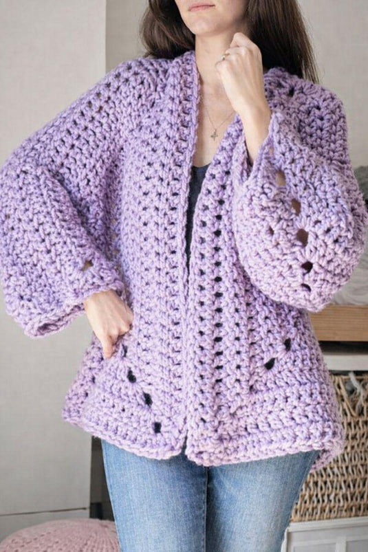 Super Chunky Hexagon Cardigan PDF Pattern - English German French