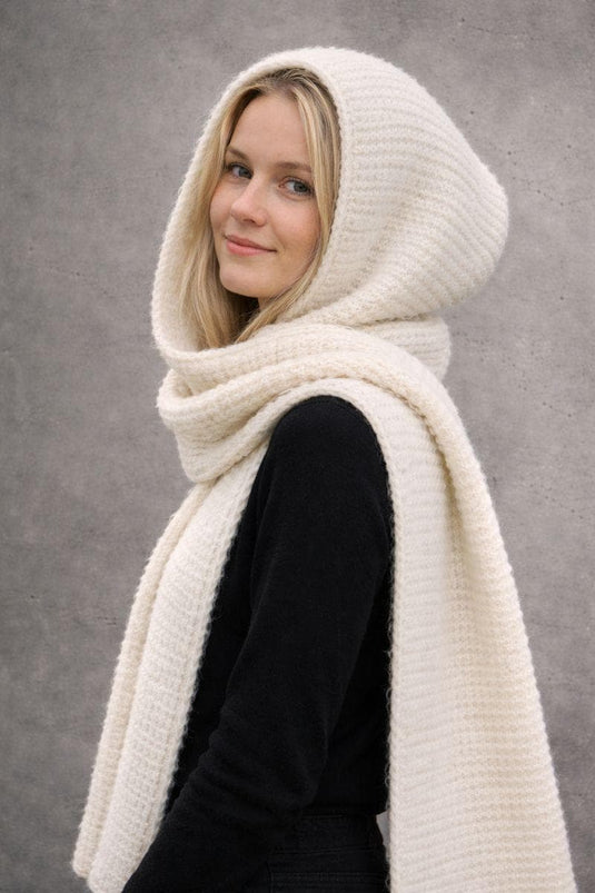 Sophie Hooded Scarf Knitting Pattern PDF Easy Garter Stitch Hooded Shawl Winter Accessory Instant Download